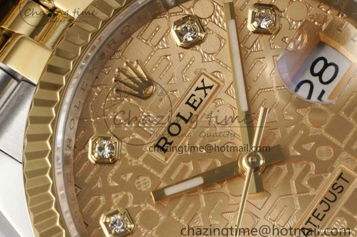 0110 Tailored DateJust 36mm DIWF 1:1 Best Edition 904L Steel Computer Dial Diamonds Markers on SS YG Jubilee Bracelet SA 2314